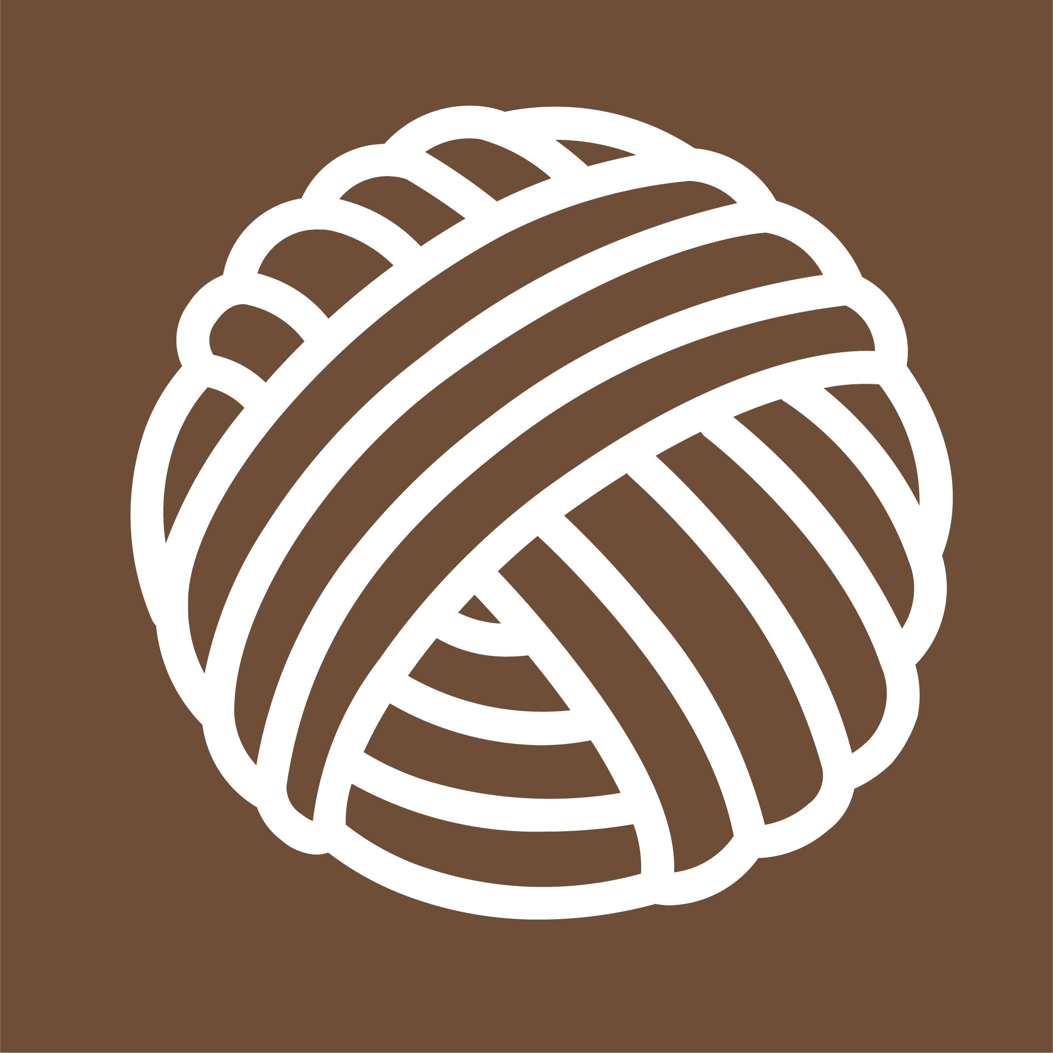 Braunes meliertes Garn