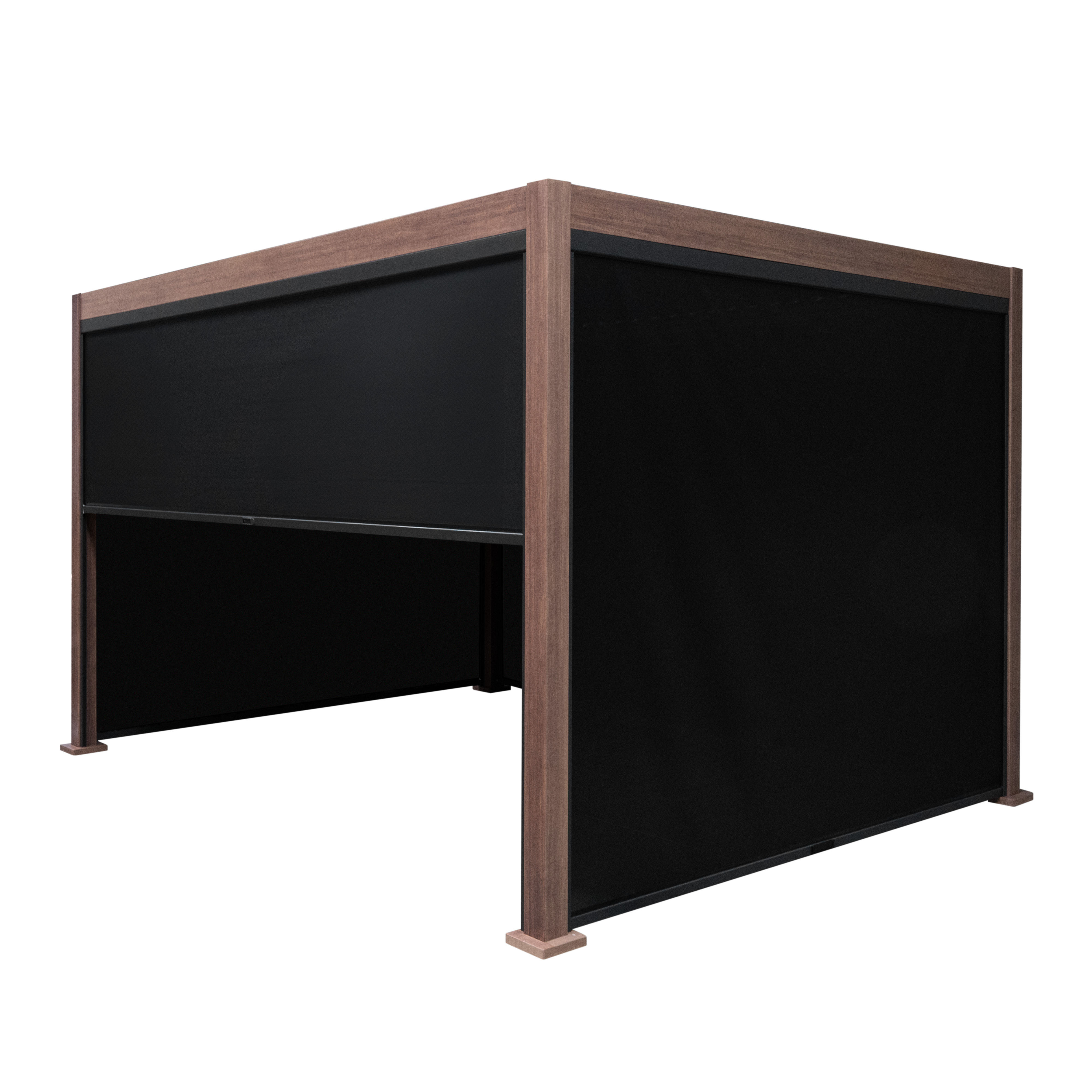 Aluminium Wood Effect Pergola - Blind