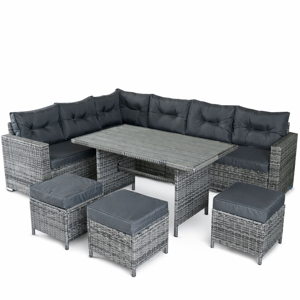 Rattan Corner Set with Composite Table
