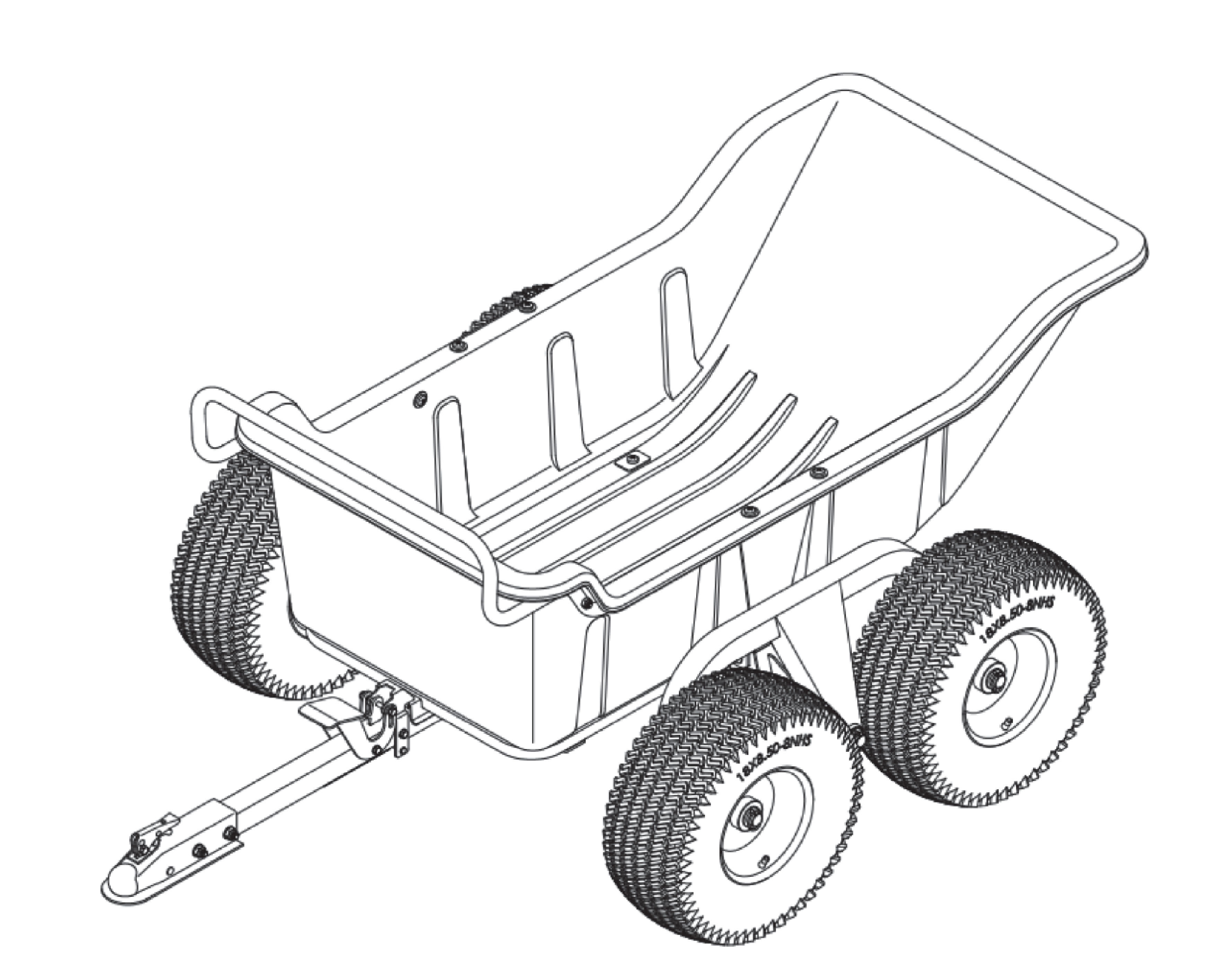 T-MECH 4 Wheeled Tipper Trailer
