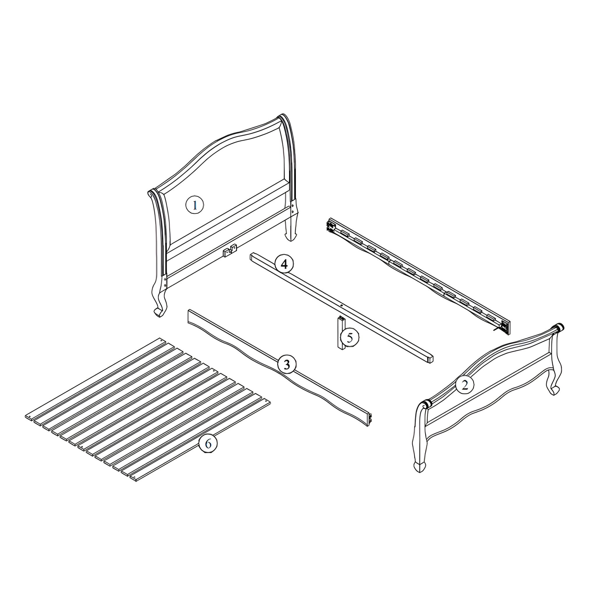 Amelia Oak Bed Frame Parts