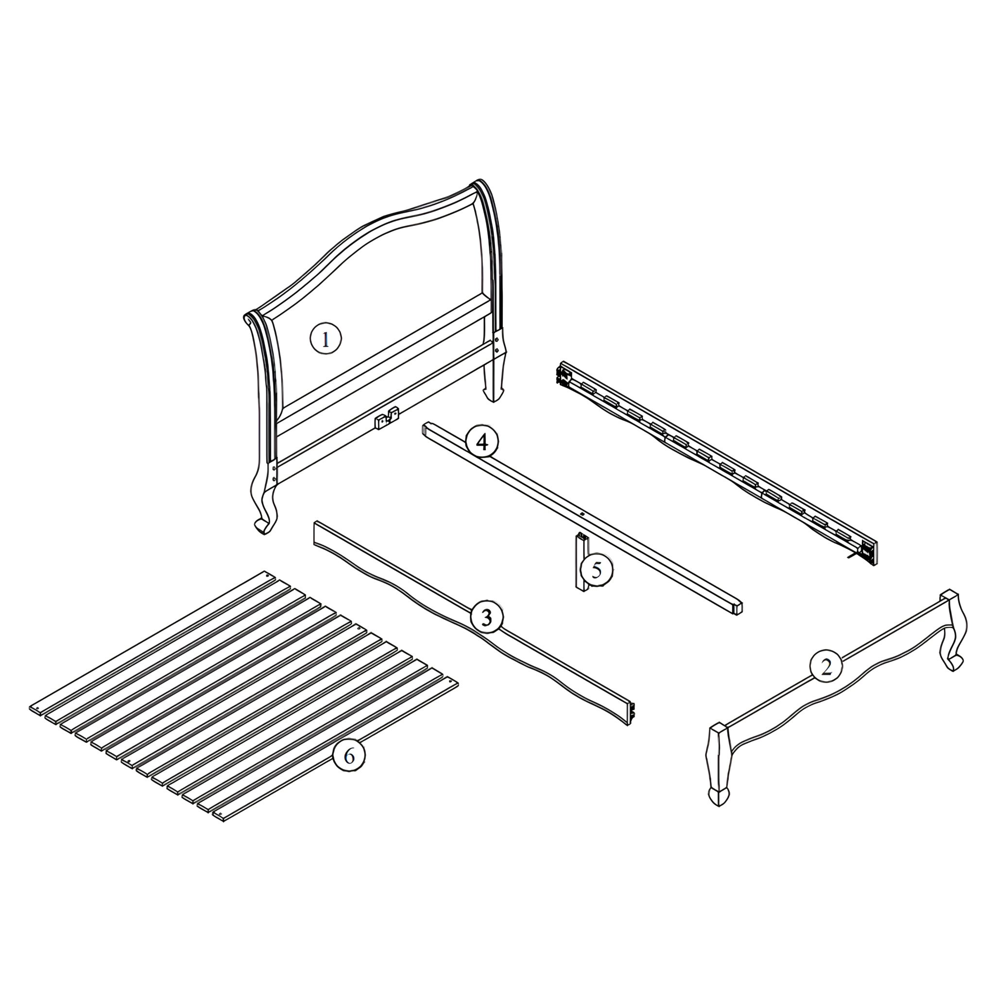 Amelia Oak Bed Frame Parts