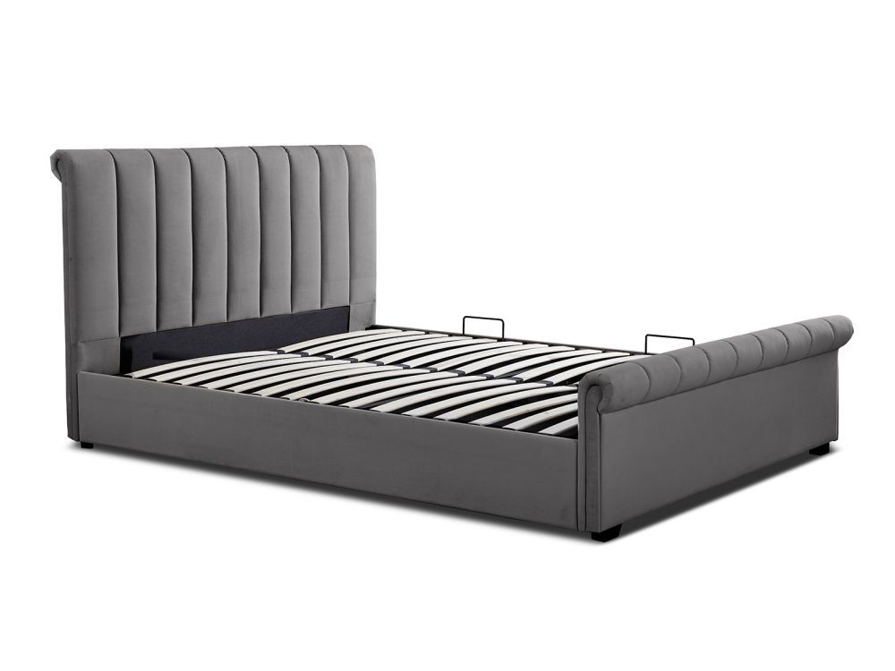 Ascot Upholstered Ottoman Storage Sleigh Bed