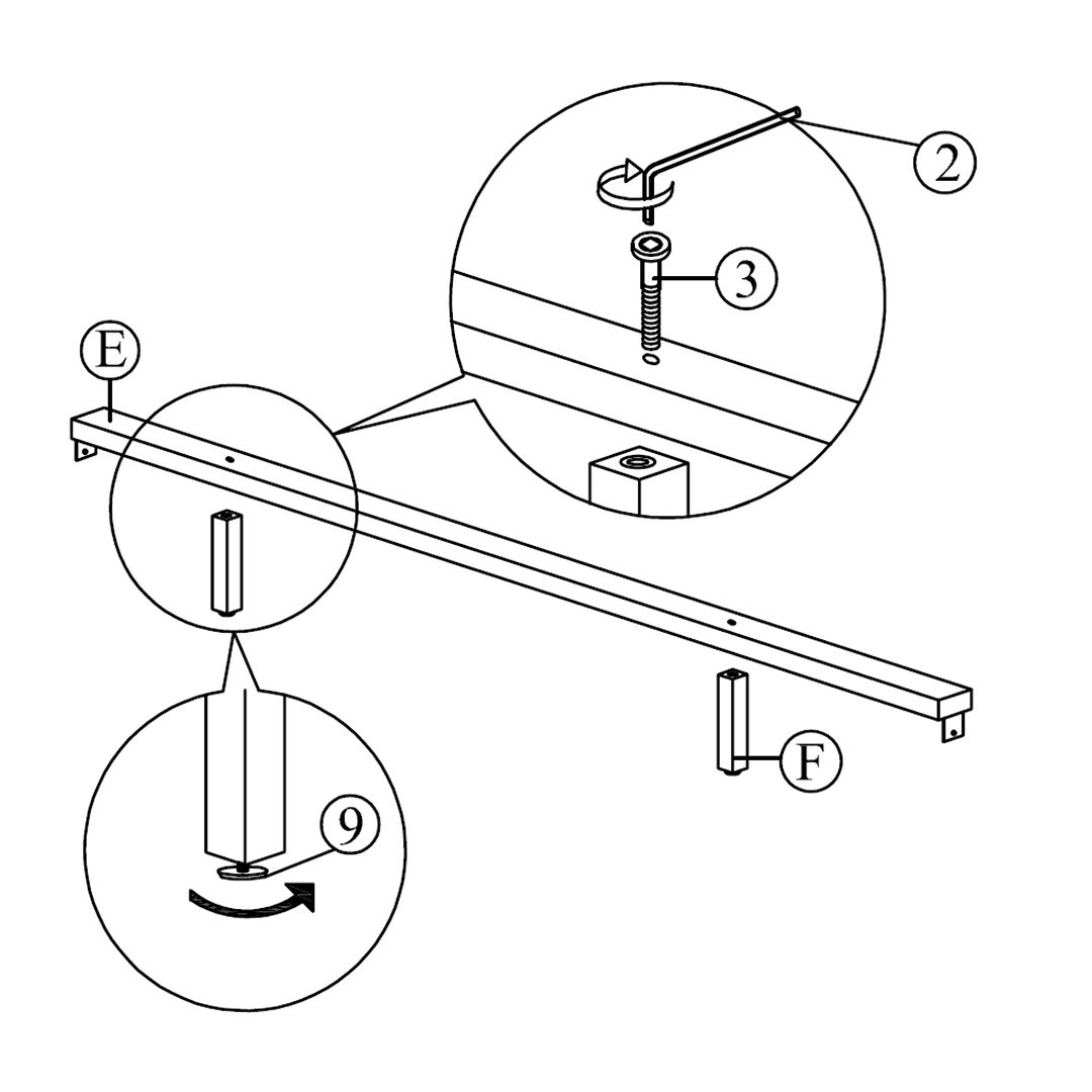 Attach Support Legs to Center Rail