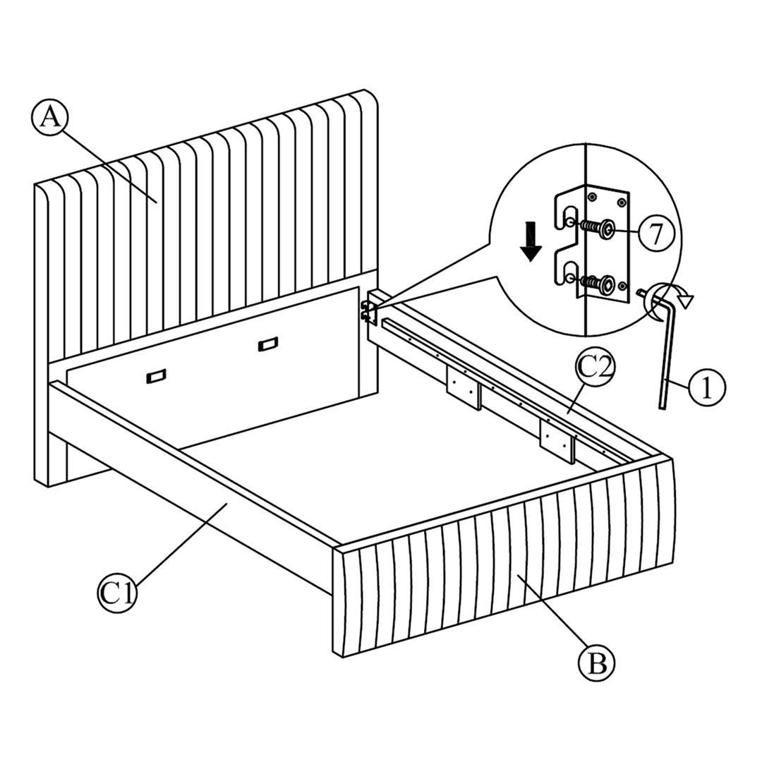 Attach Side Rails to Headboard and Footboard