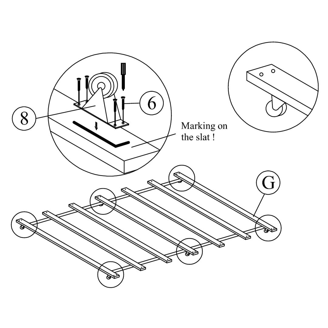 Attach Rollers to Slat