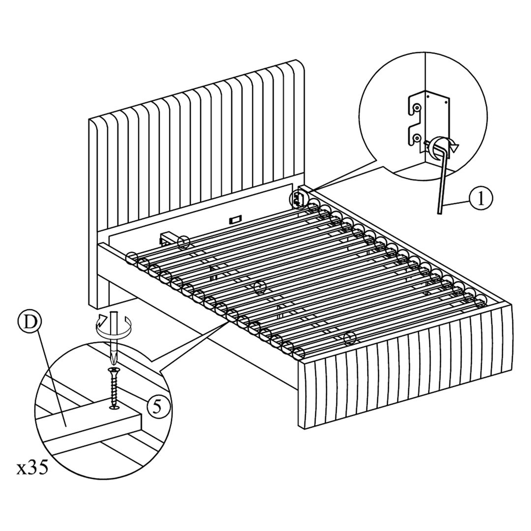 Attach Slats to Side Rails and Center Rail