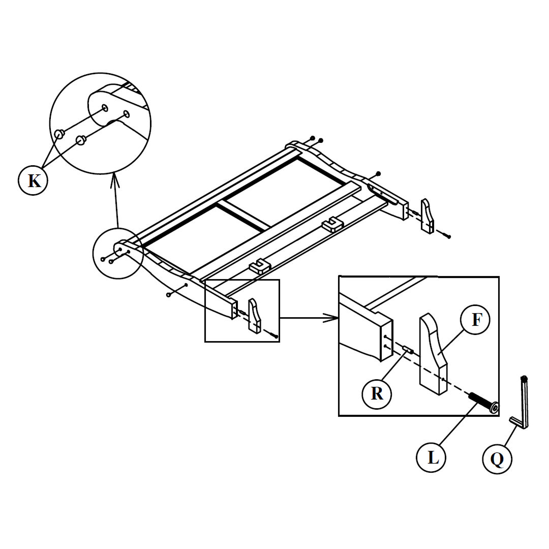 Attach the Headboard Aprons and Cover Bolt Holes