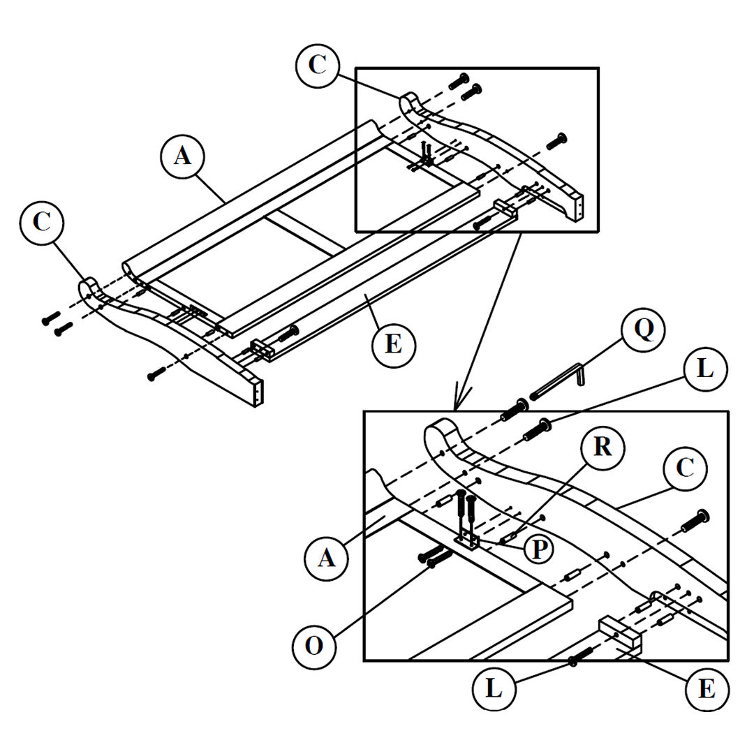 Attach the Headboard Legs and Bottom Stretcher