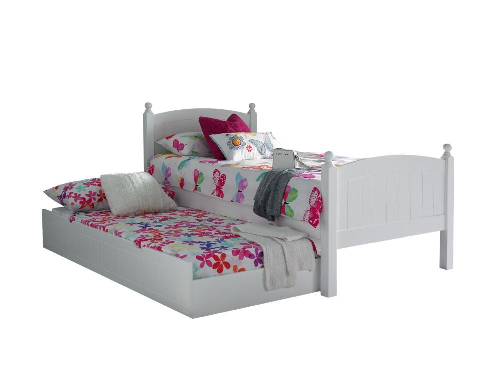 Charleston Solo White Bed With Liv & Lou Guest UnderBed