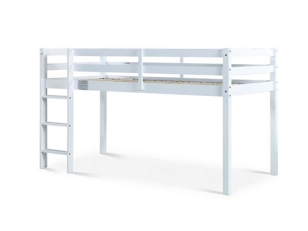 Essentials White Single Wooden Mid Sleeper Bed Frame