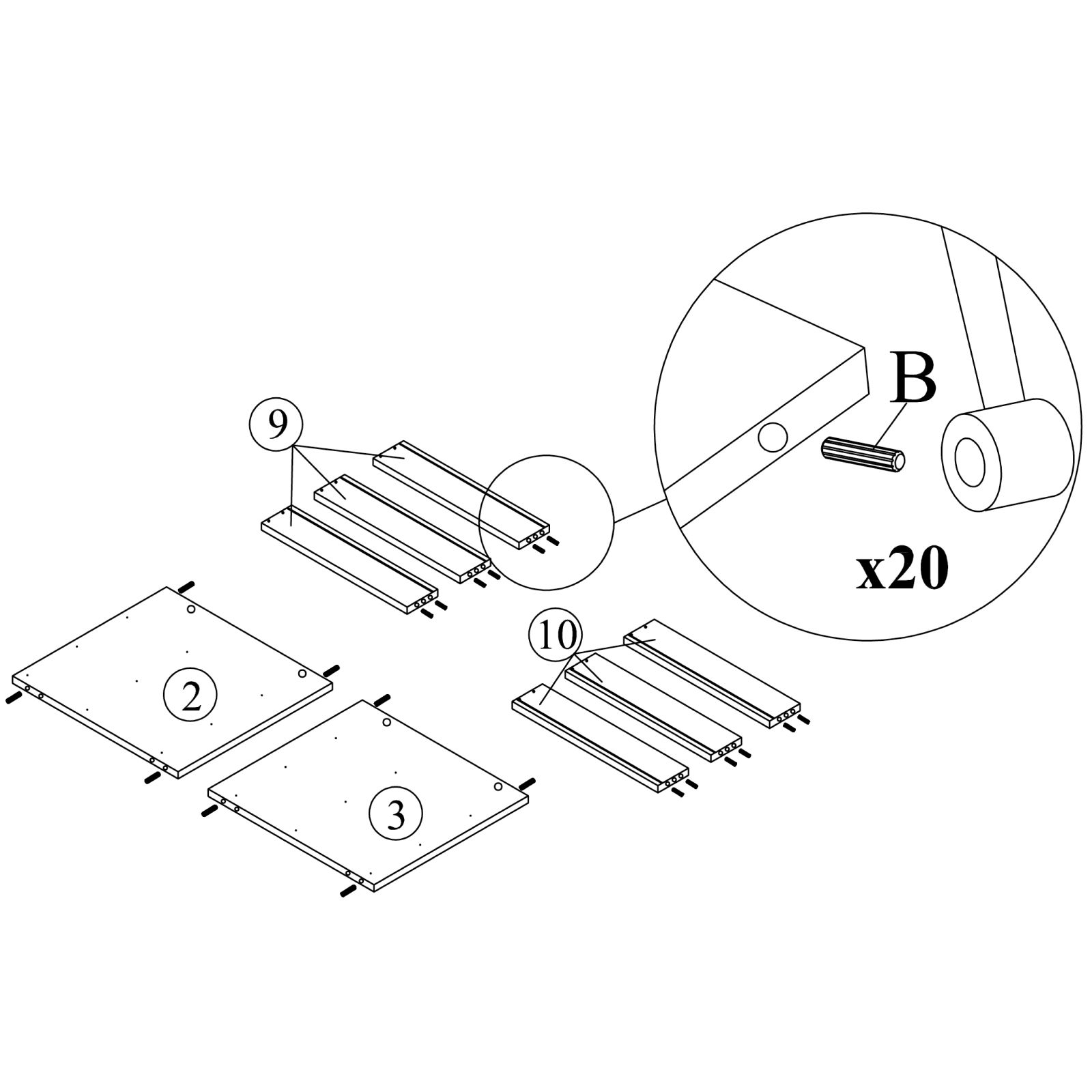 Insert Wooden Dowels