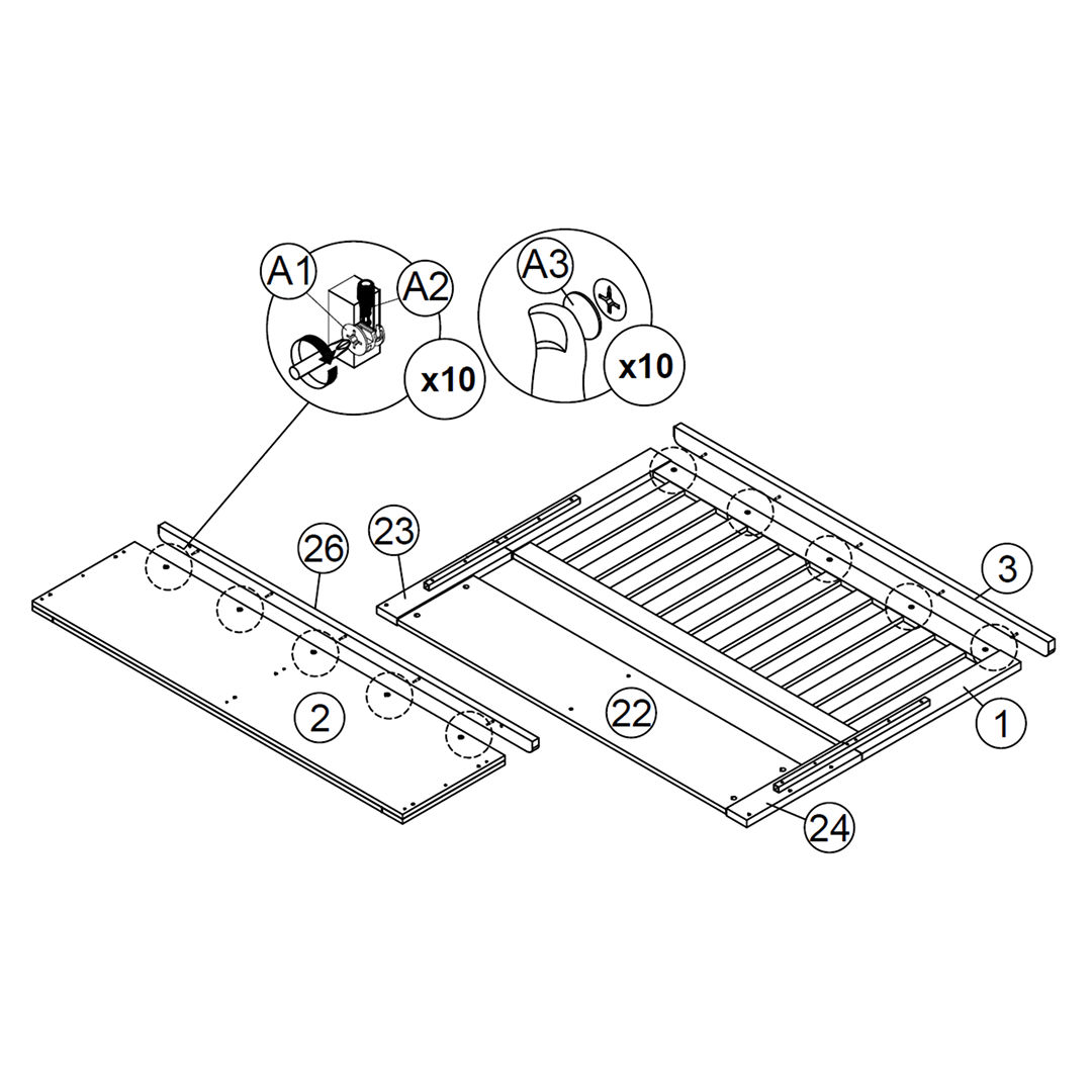 Attach the Top Rails to the Headboard and Footboard Panels