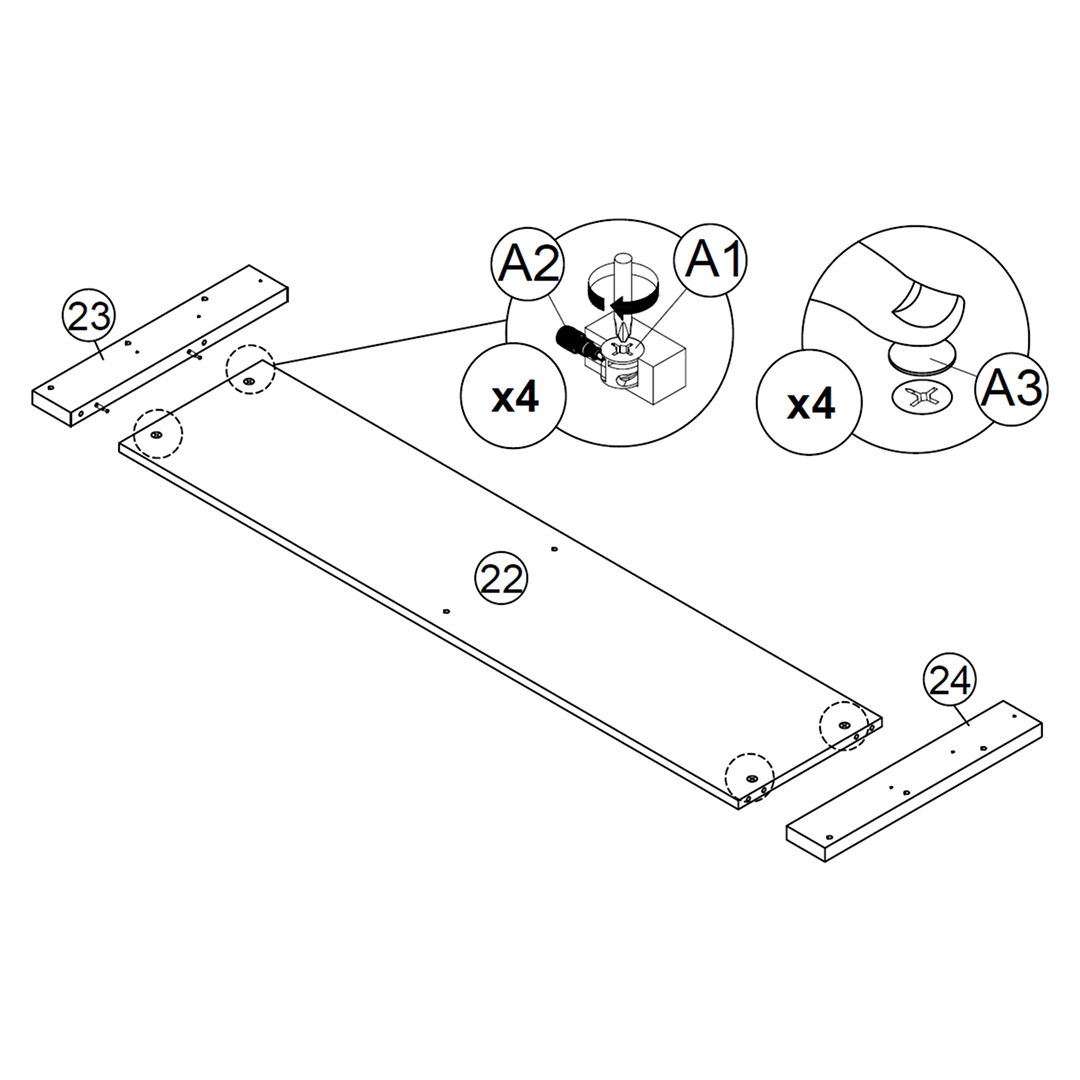 Connect Headboard Base to Rear Posts
