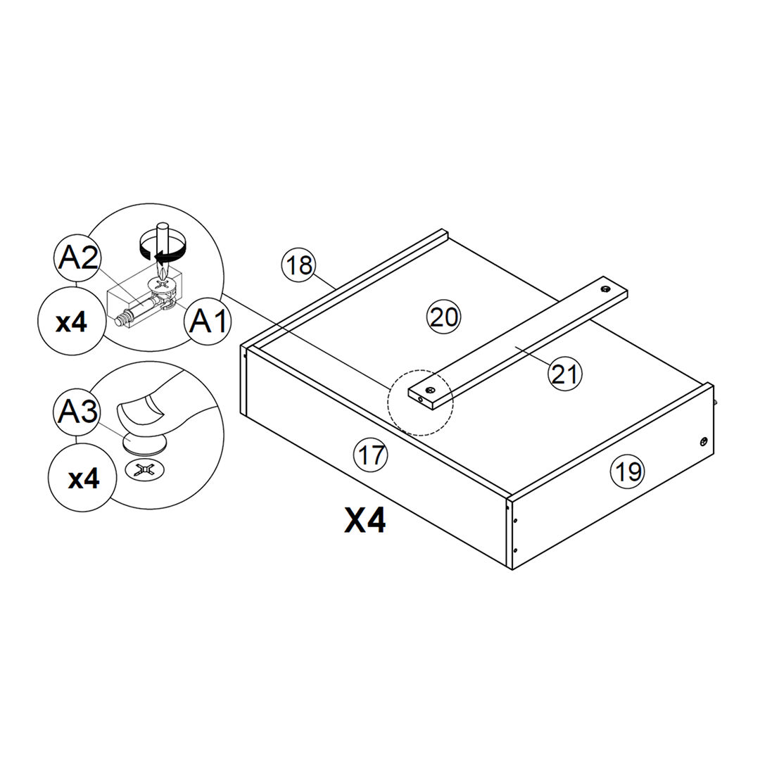 Attach the Drawer Rail Support