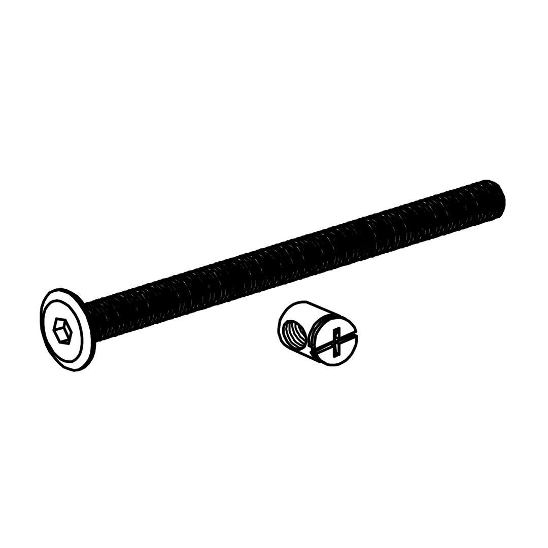 M6x90mm c/w Barrel Nut