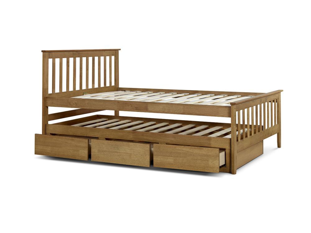 Malvern 3 Drawer Wooden Double Bed With Trundle