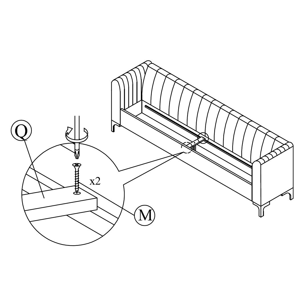 Install Slat Between Backrest and Side Rail