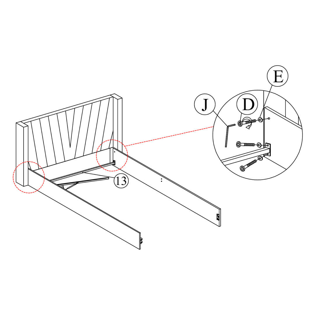 Connect Side Rails to the Headboard
