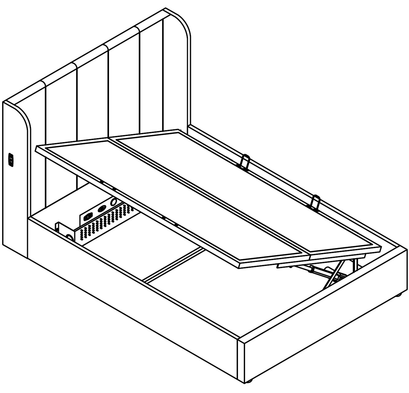 Smart Lift Electric Ottoman Natural Bed Frame