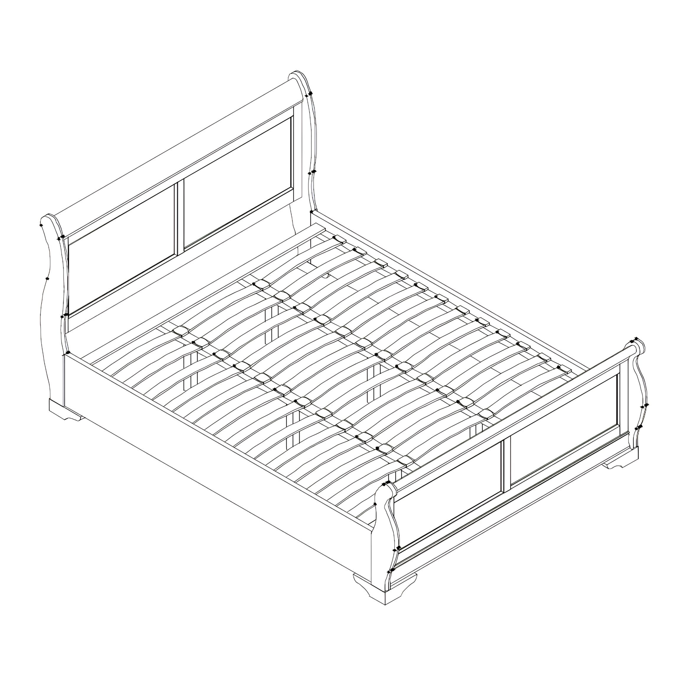 Toulon Wooden Sleigh Bed Super King Bed