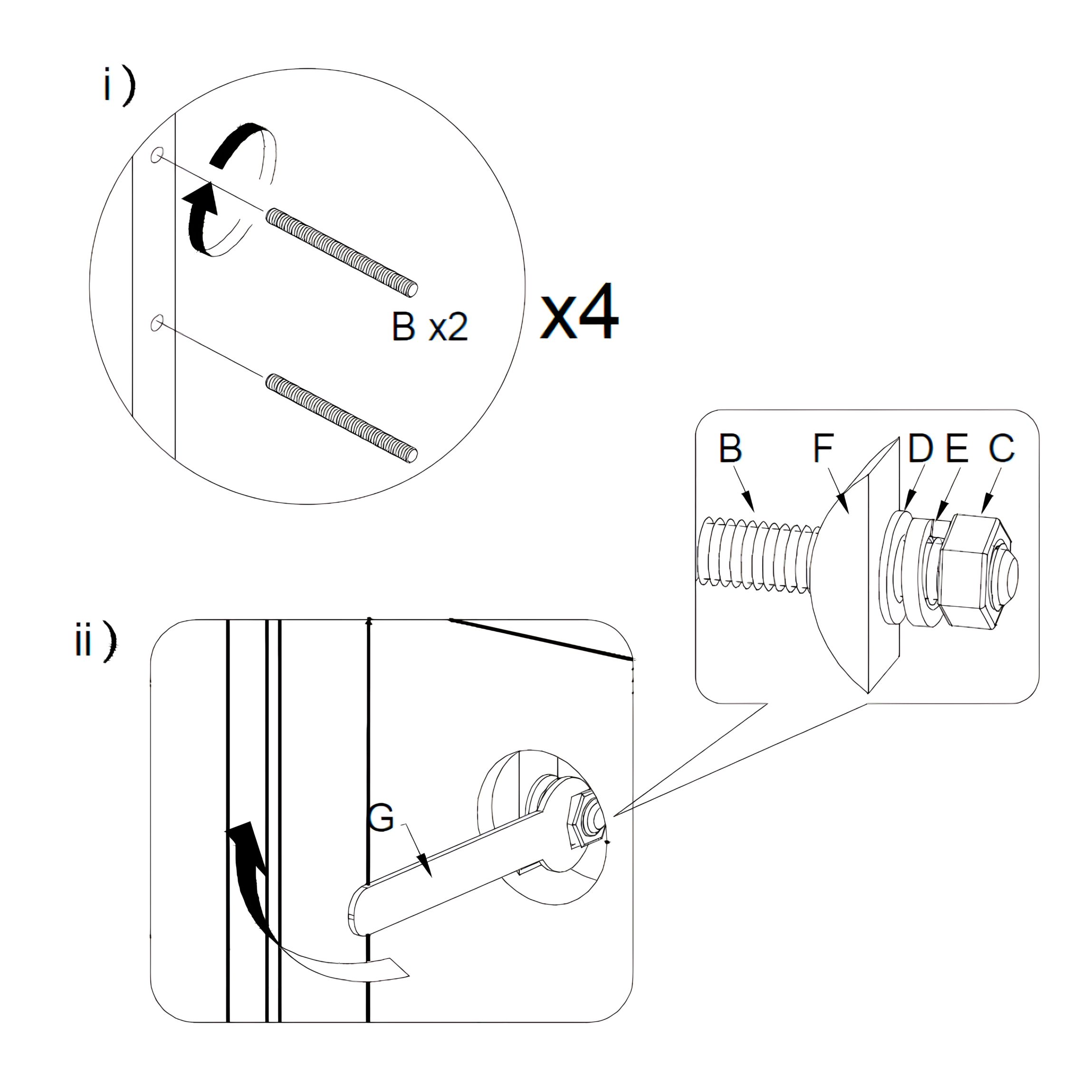 Attach the Side Rails close up