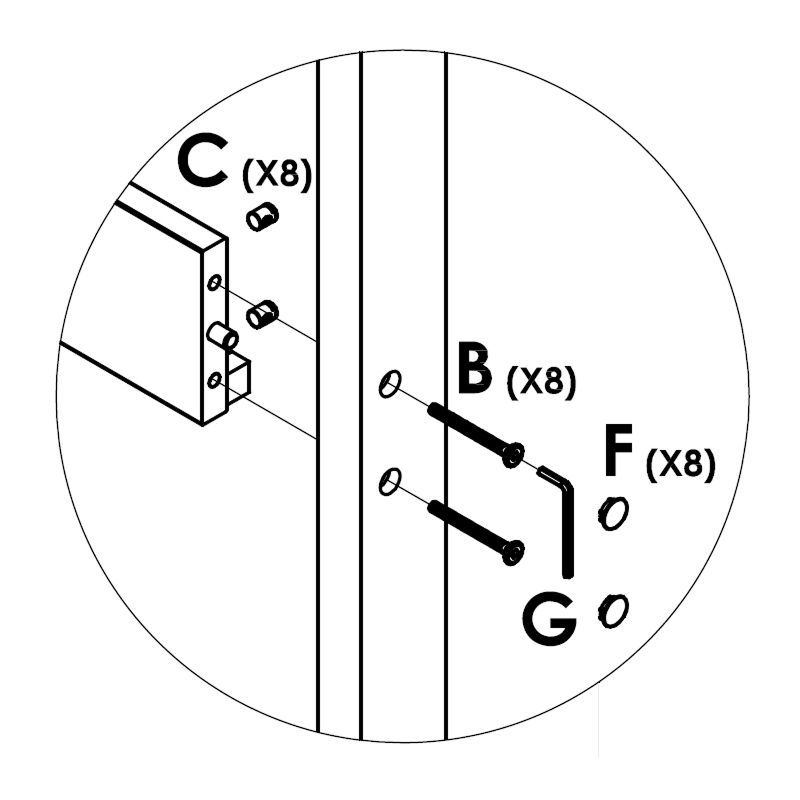 Attach Headboard and Side Rails close up