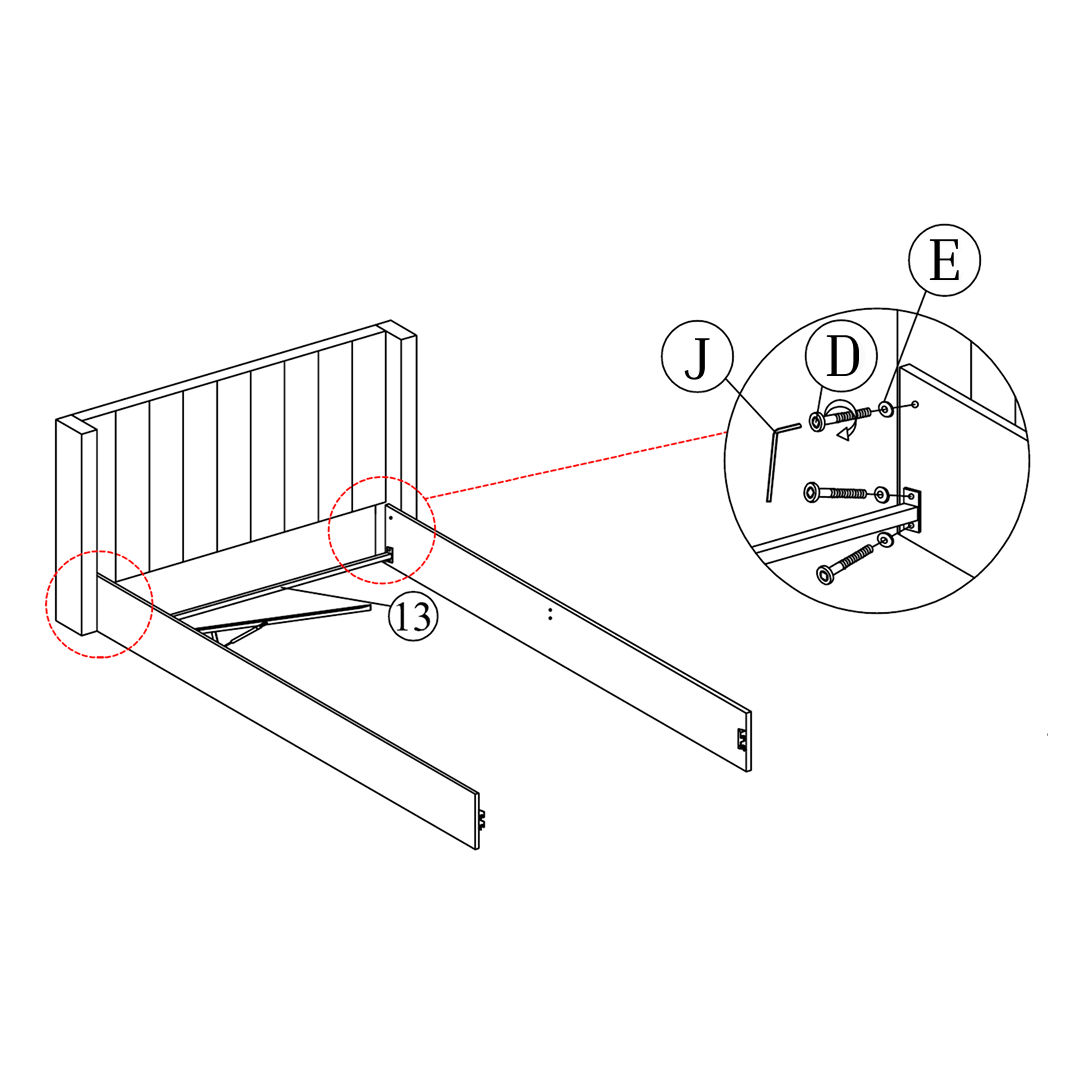 Connect Side Rails to the Headboard
